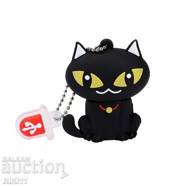 Флашка 32 гб Черна котка , USB