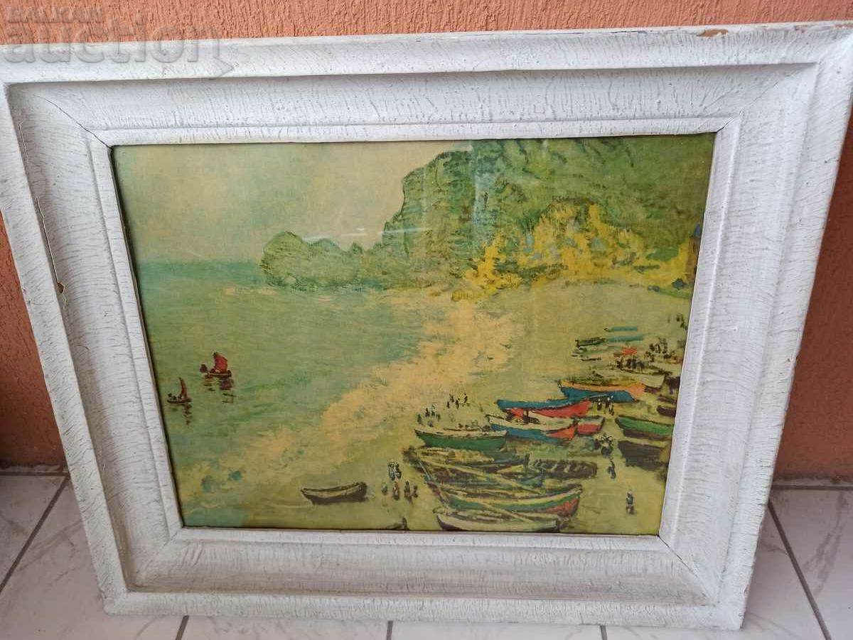 Много красива репродукция Claude Monet, масив дървена рамка.