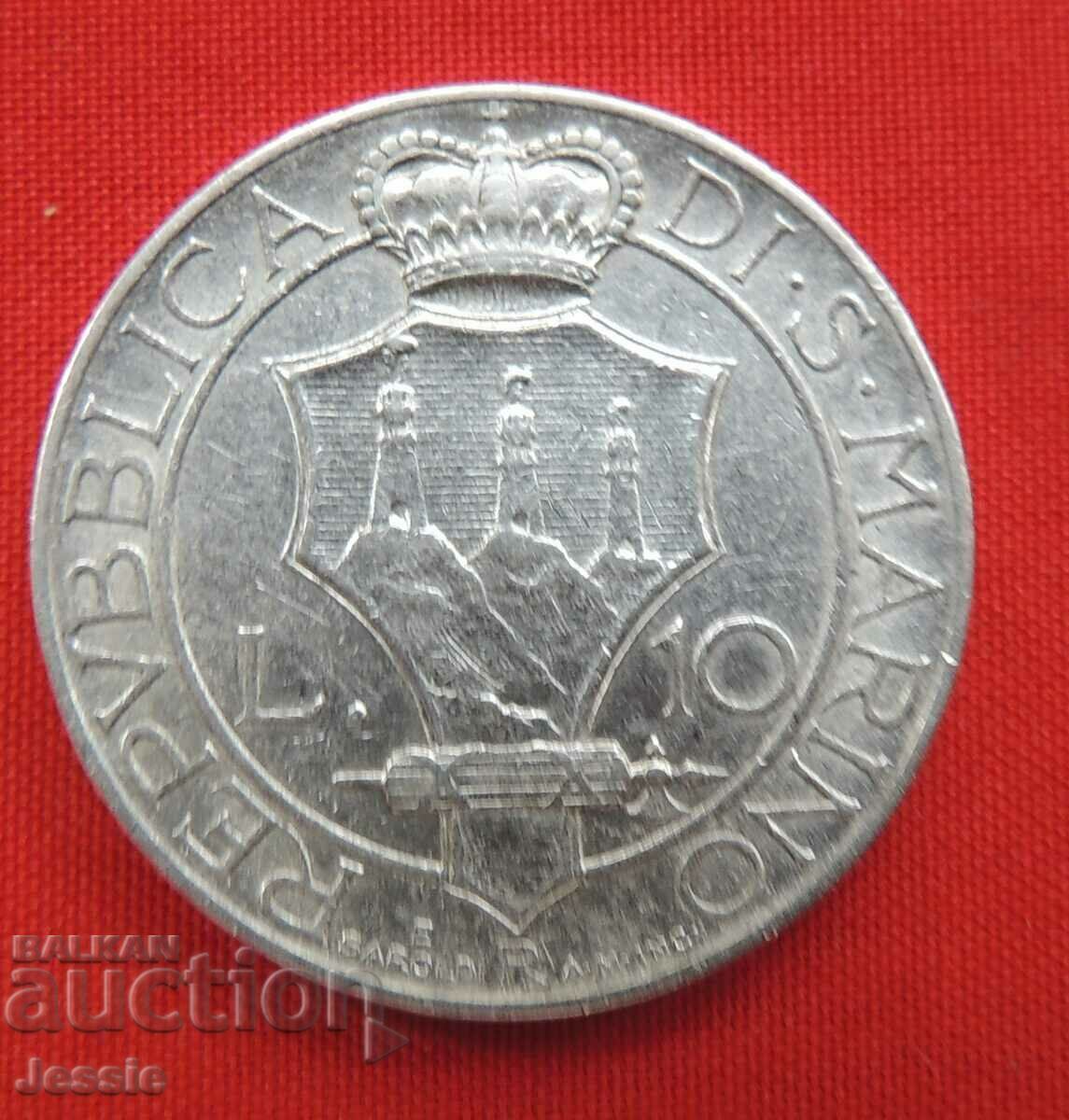 10 Pounds 1931 R San Marino Argint CALITATE