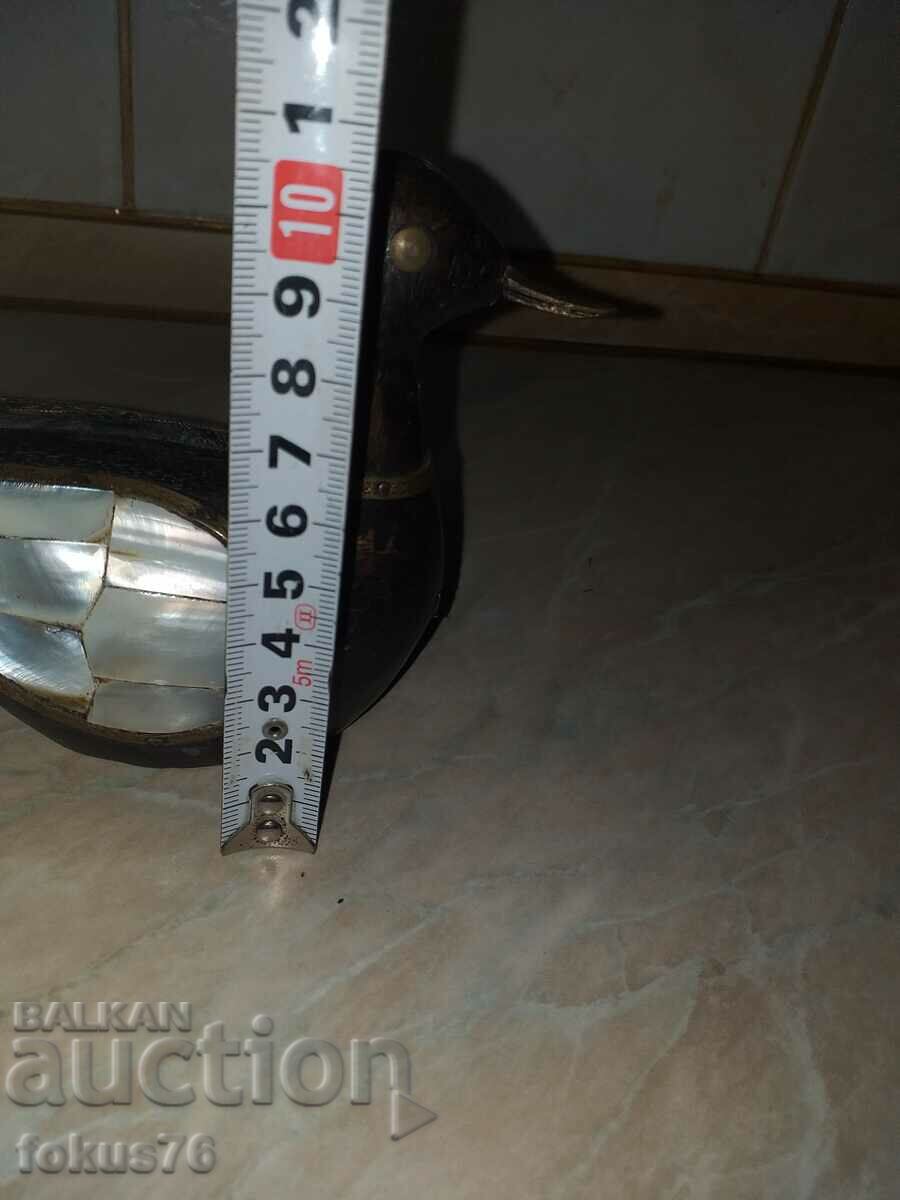 Great wooden duck duck with brass and mother of pearl - 5 Great wooden duck duck with brass and mother of pearl - 5