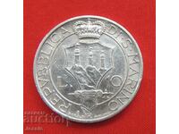 10 Pounds 1936 R San Marino Silver QUALITY