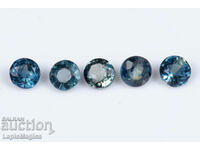 5 pcs blue sapphire 0.80ct heated round cut #4
