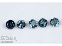 5 pieces blue sapphire 0.75ct heated round cut #7