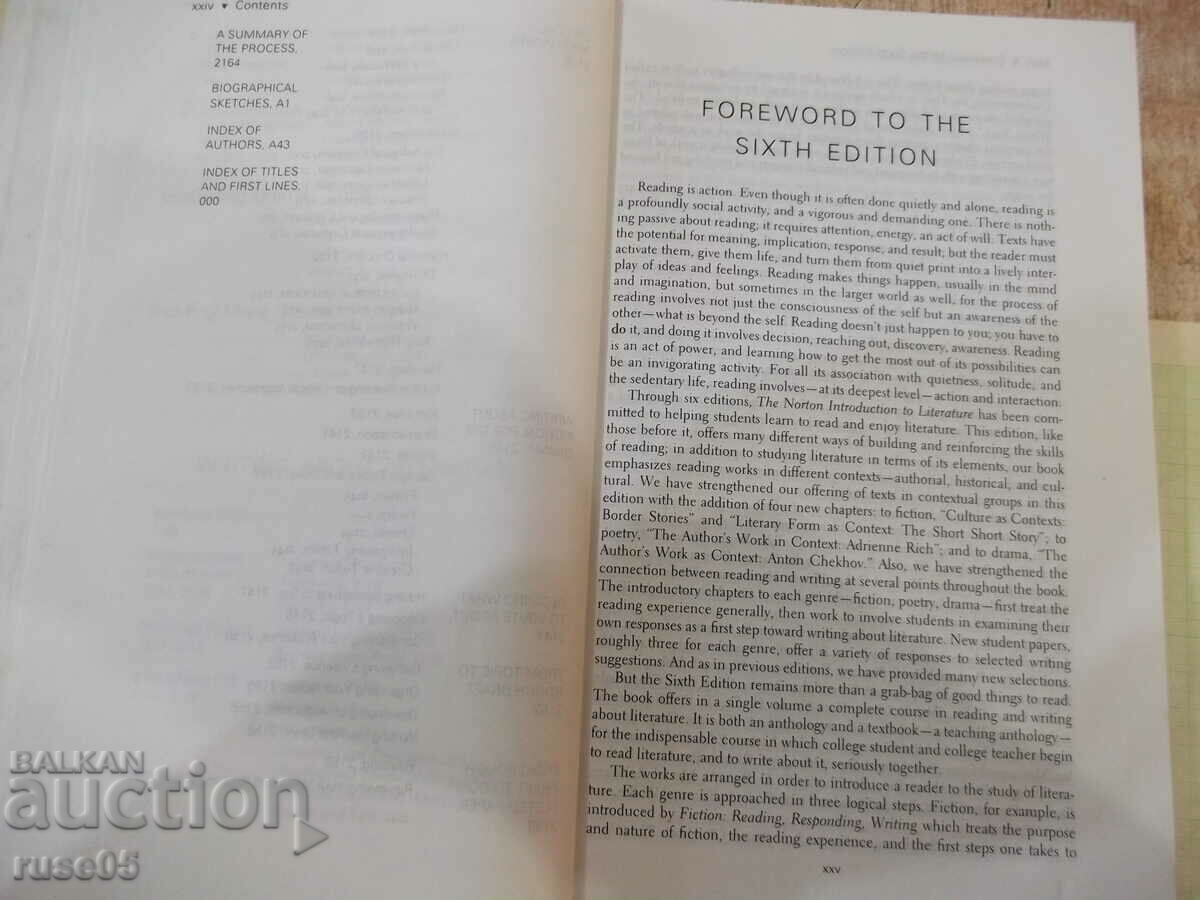 Auction Book "THE NORTON INTRODUCTION TO LITERATURE-C.BAIN"-2224 pages Auction Book "THE NORTON INTRODUCTION TO LITERATURE-C.BAIN"-2224 pages