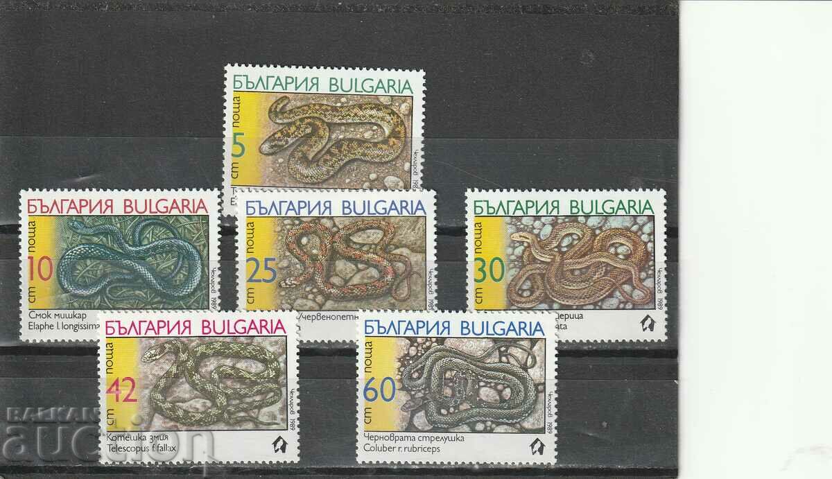 Bulgaria 1989 Snakes BK№3805/10 clean