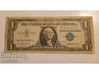 1 dolar 1957 SUA STAMPA ALBASTRĂ Certificat de argint