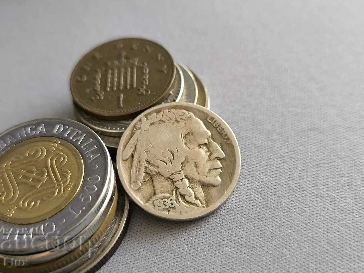 Coin - USA - 5 Cents | 1936 with price 12.00 BGN | € 6.14 Coin - USA - 5 Cents | 1936 with price 12.00 BGN | € 6.14