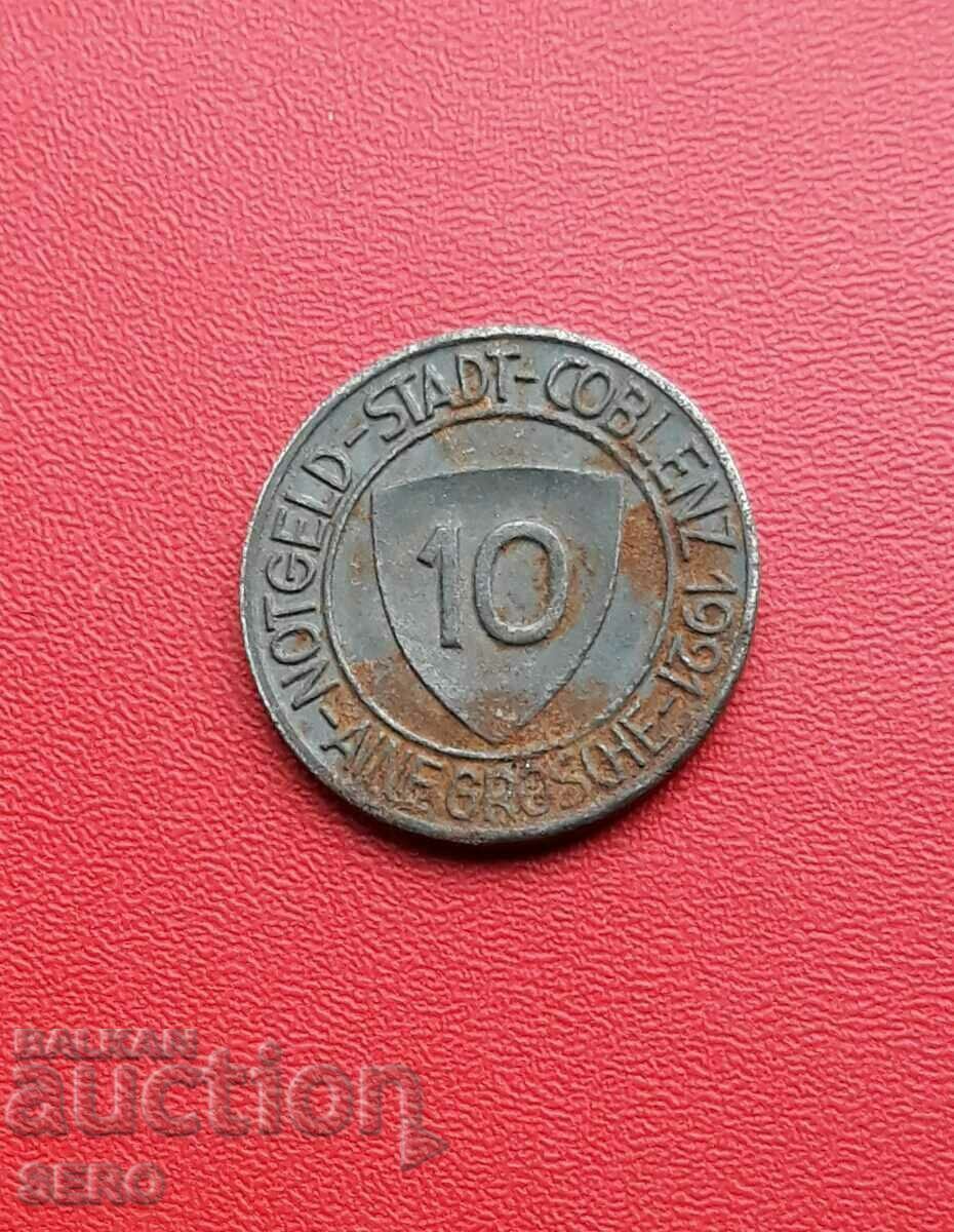 Germany-Rheinland-Pfalz-Koblenz-10 Pfennig 1921