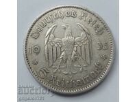 5 марки сребро Германия 1935 A III Райх  сребърна монета №13