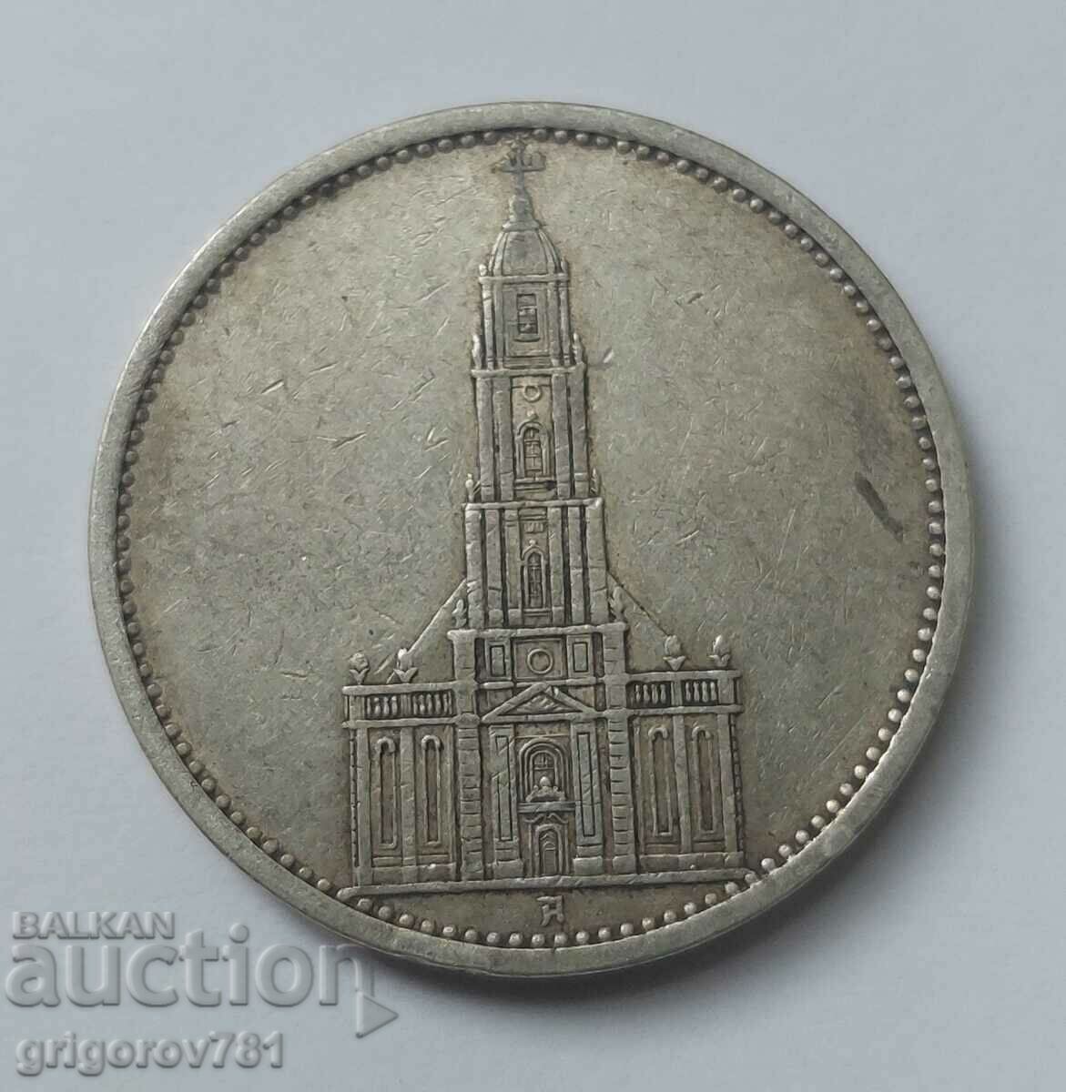 5 марки сребро Германия 1935 A III Райх  сребърна монета №14