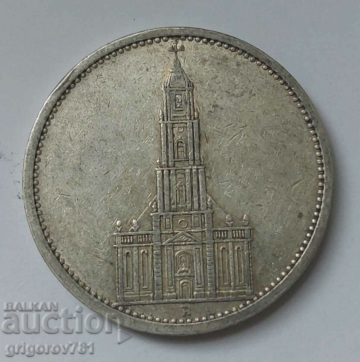 5 марки сребро Германия 1935 A III Райх  сребърна монета №21