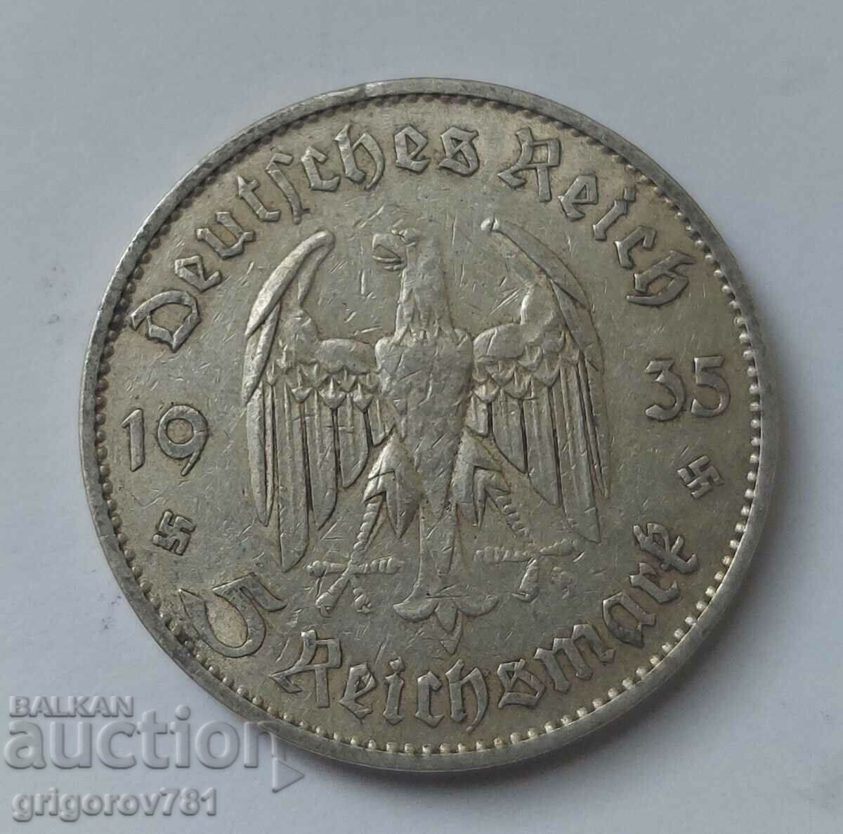 5 Mark Silver Γερμανία 1935 A III Reich Silver Coin #75 με τιμή € 16.87 | 32.99 BGN