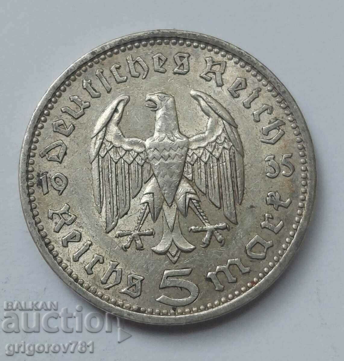 5 Mark Silver Γερμανία 1935 A III Reich Silver Coin #79 με τιμή € 16.87 | 32.99 BGN 5 Mark Silver Γερμανία 1935 A III Reich Silver Coin #79 με τιμή € 16.87 | 32.99 BGN
