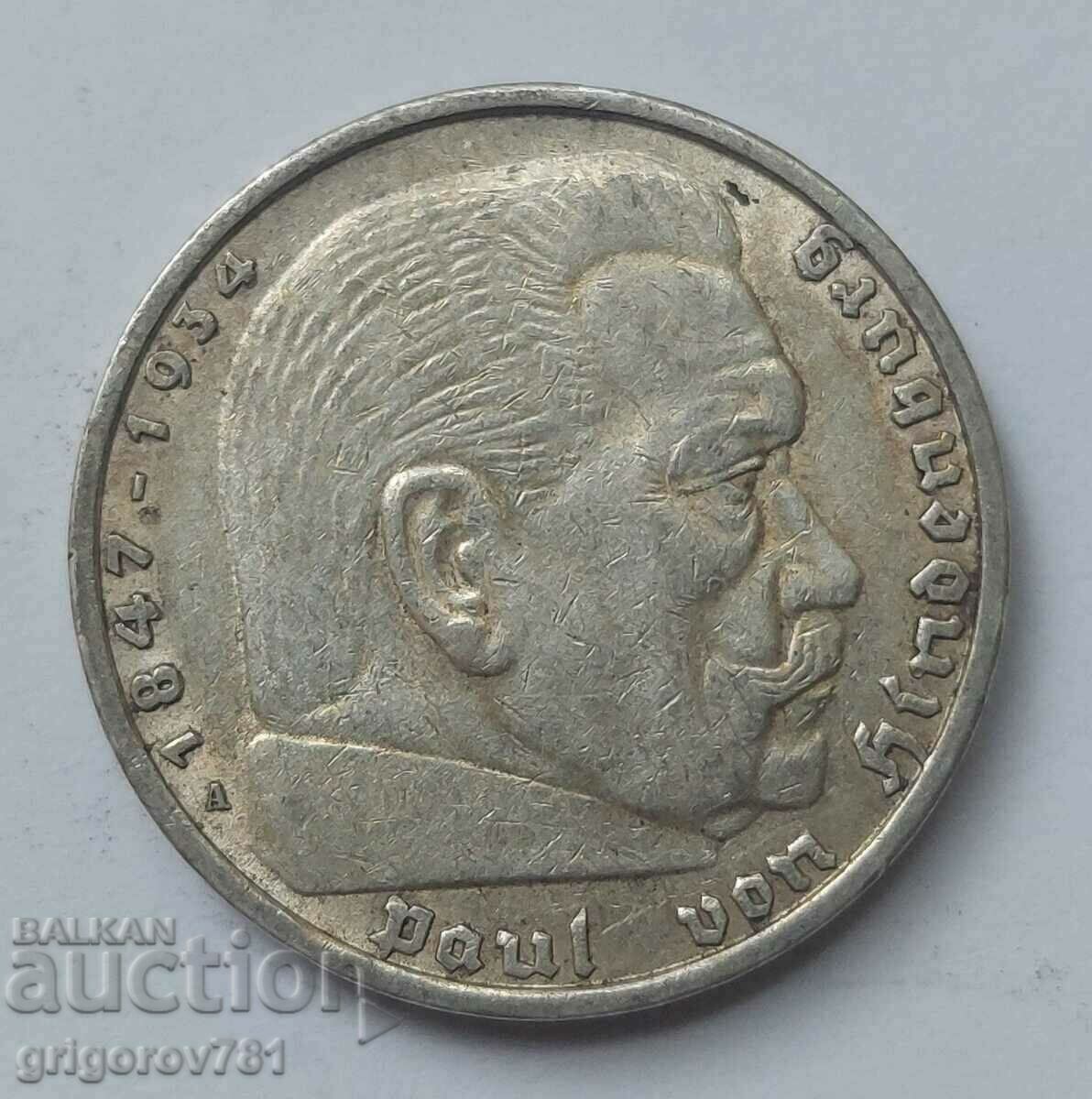 5 Mark Silver Germany 1935 A III Reich Silver Coin #79