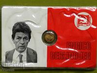 Miniature gold medal of : Enrico Berlinguer in map