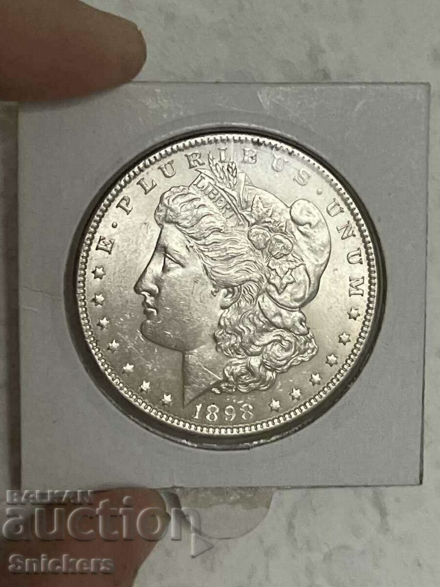 USA America 1 Morgan Dollar 1898 Silver
