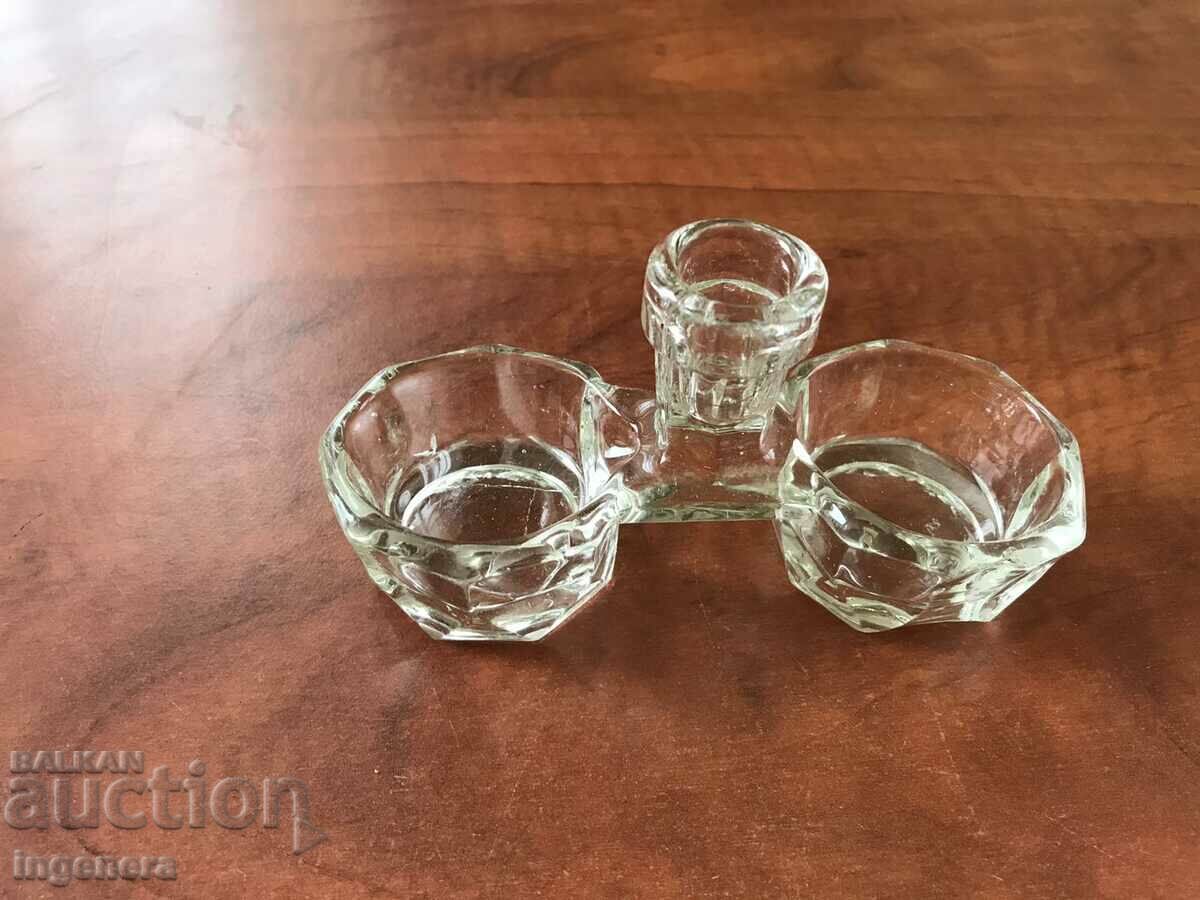 SALT GLASS THICK RELIEF ANTIQUE - 5 SALT GLASS THICK RELIEF ANTIQUE - 5