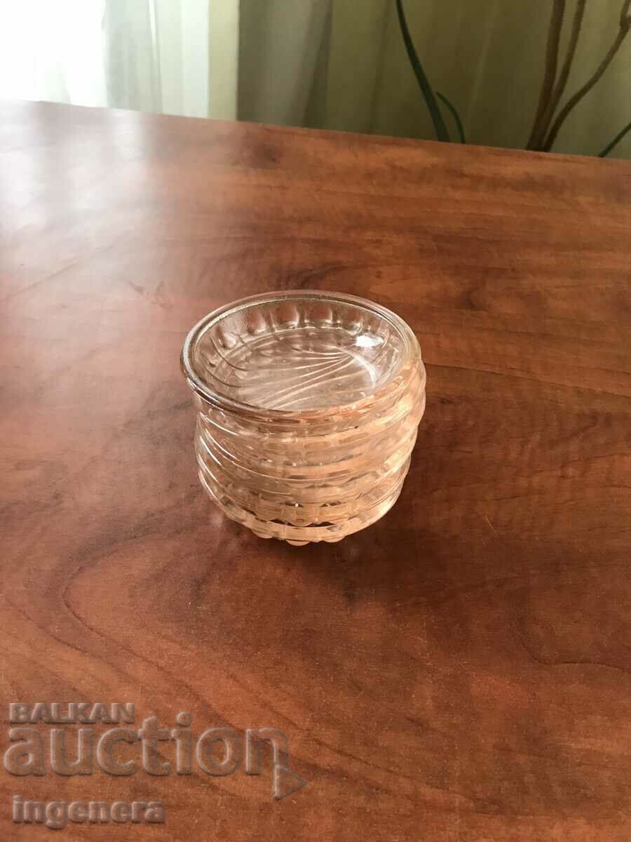 Auction  DISH PLATE FOR SWEET GLASS EMBOSSED THICK COLORED FROM SOTSA-6