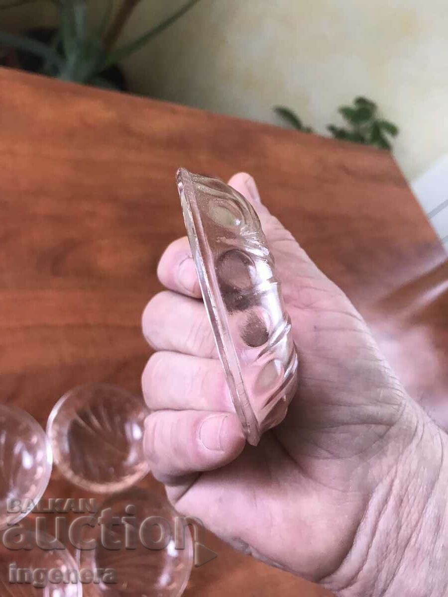 DISH PLATE FOR SWEET GLASS EMBOSSED THICK COLORED FROM SOTSA-6 - 6