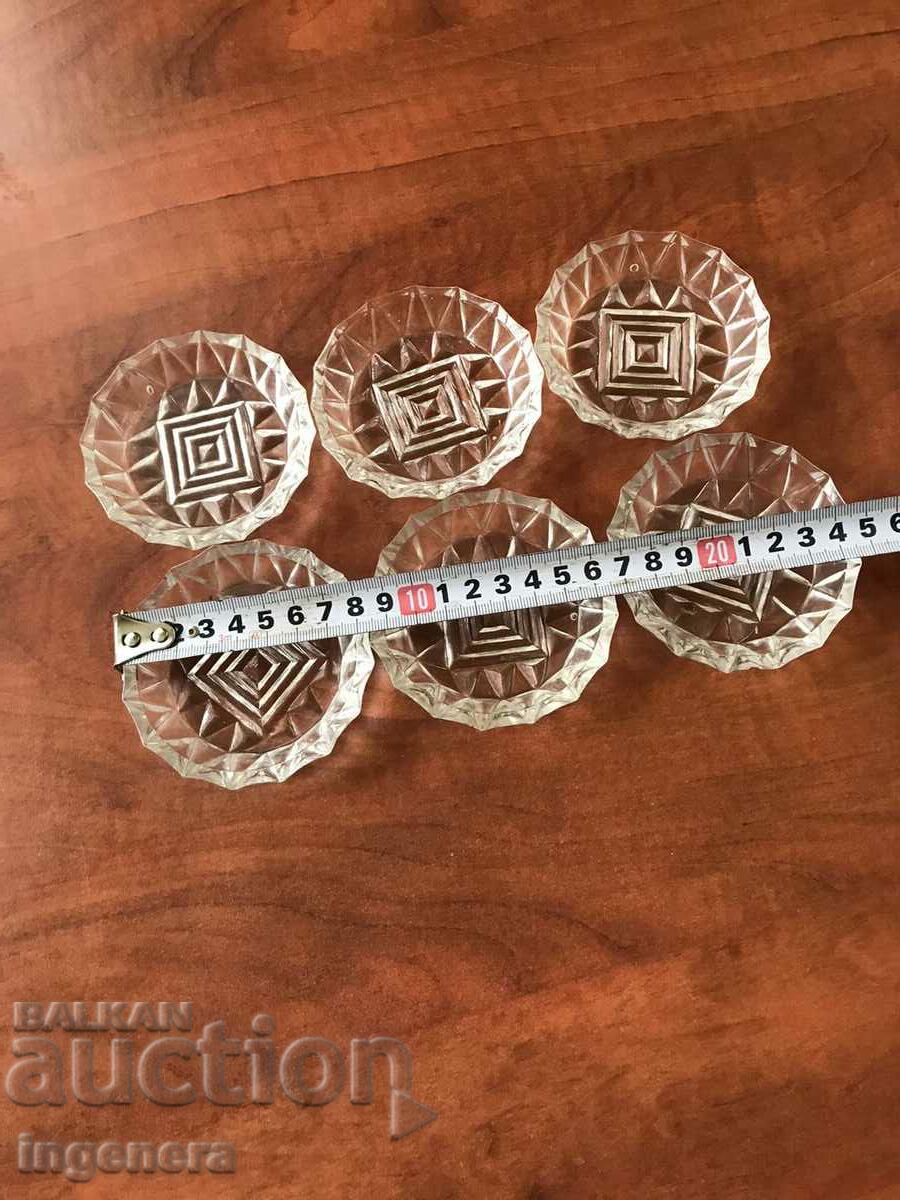 DISH GLASS THICK RELIEF FOR SWEET PLATE FROM SOCA-6 PCS - 5 DISH GLASS THICK RELIEF FOR SWEET PLATE FROM SOCA-6 PCS - 5