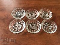 DISH GLASS THICK RELIEF FOR SWEET PLATE FROM SOCA-6 PCS