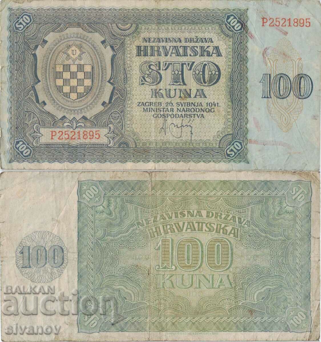 Хърватия 100 куна 1941 година банкнота #5321