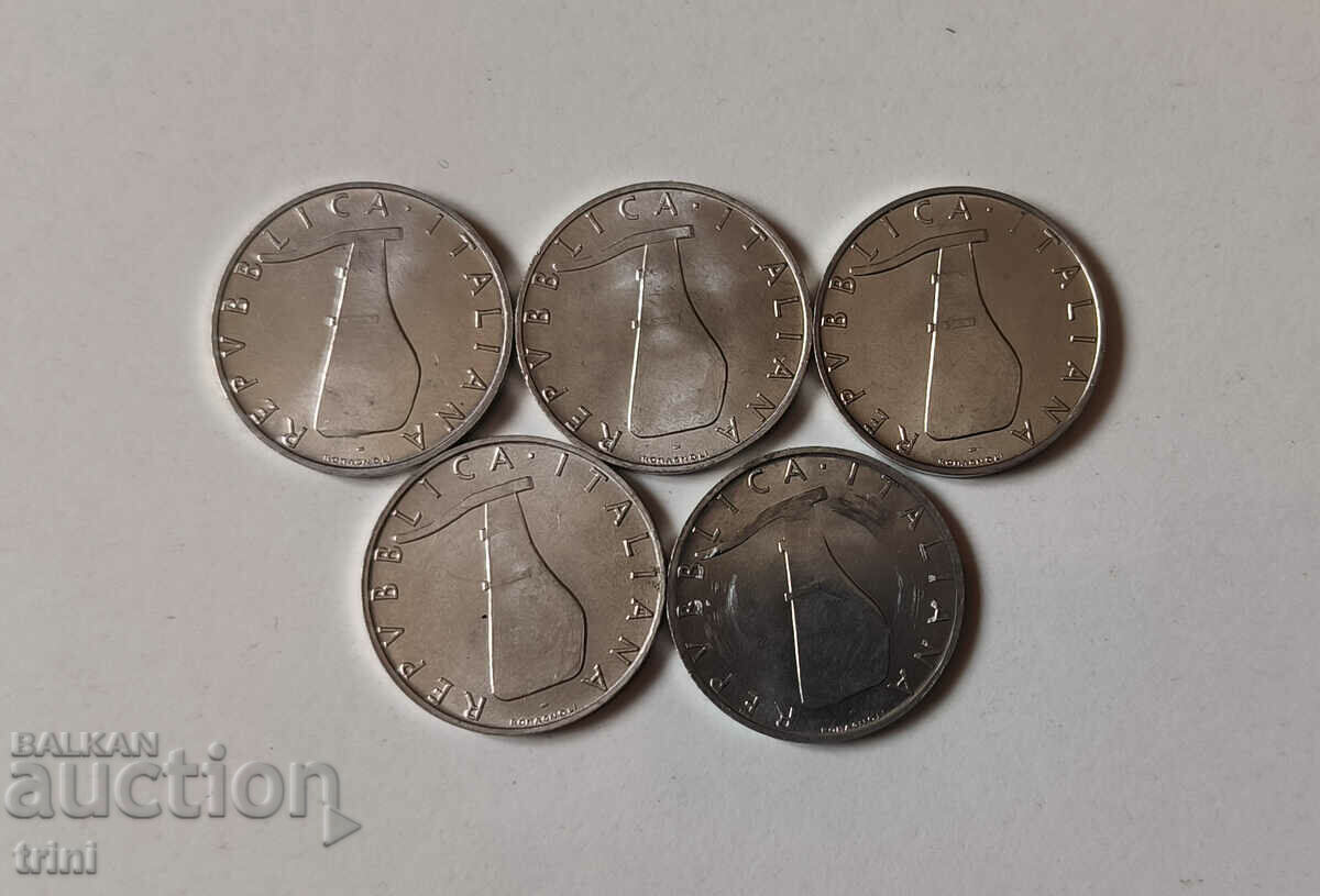 Ιταλία lot 5 lira 1971 - 1979 year a8 με τιμή 5.00 BGN | € 2.56 Ιταλία lot 5 lira 1971 - 1979 year a8 με τιμή 5.00 BGN | € 2.56