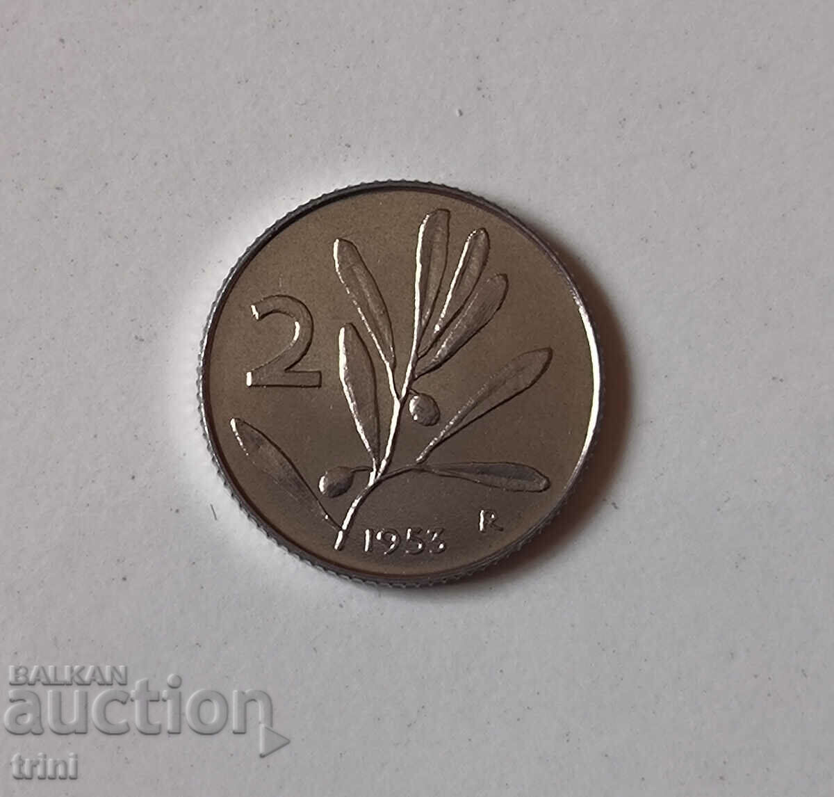 Italia 2 lire 1953 anul g102