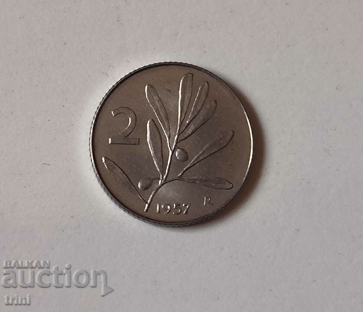 Italia 2 lire 1957 anul g105
