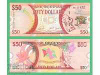 (¯`'•.¸ GUYANA (GUIANA) 50 USD 2016 (Jubileu) UNC '´¯)