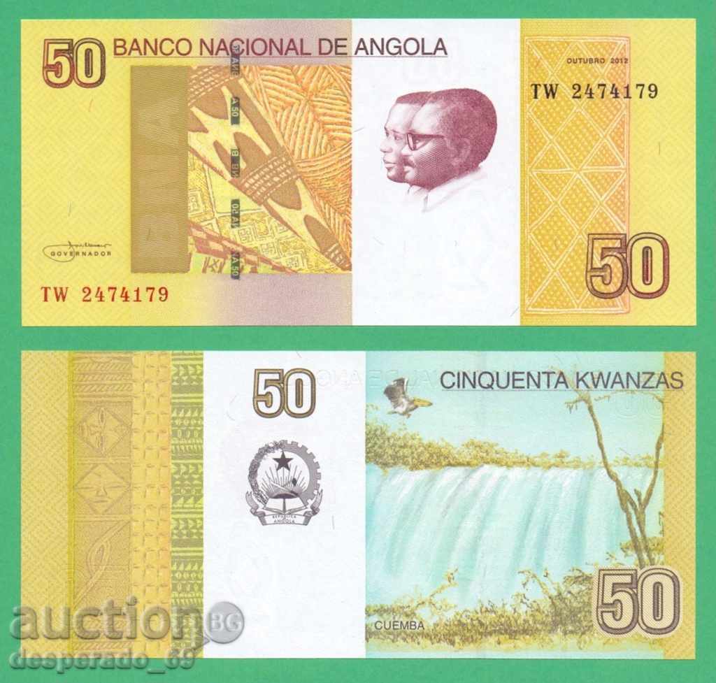 (¯`'•.¸ ANGOLA 50 Kwanzaas 2012 UNC ¸.•'´¯)
