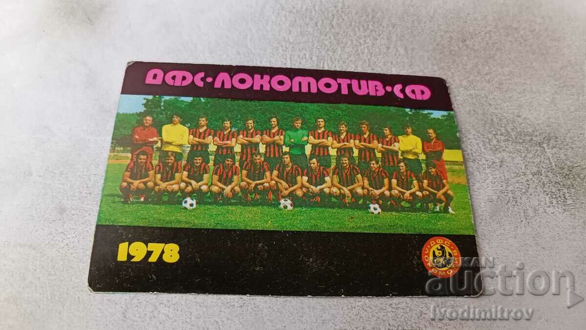 Calendar DFS Lokomotiv Sofia 1978