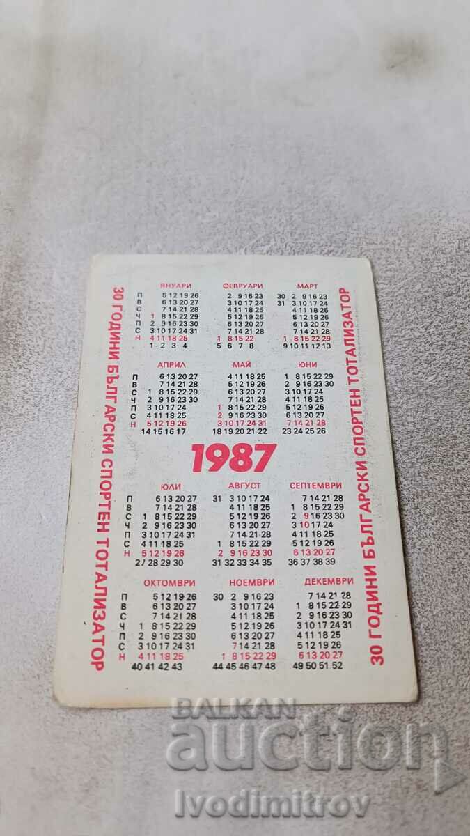 Calendar 30 years Bulgarian sports totalizer 1987 with price 0.85 BGN | € 0.43 Calendar 30 years Bulgarian sports totalizer 1987 with price 0.85 BGN | € 0.43