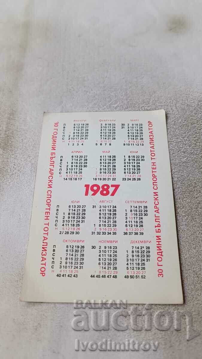Calendar 30 years Bulgarian sports totalizer 1987 with price 0.85 BGN | € 0.43 Calendar 30 years Bulgarian sports totalizer 1987 with price 0.85 BGN | € 0.43