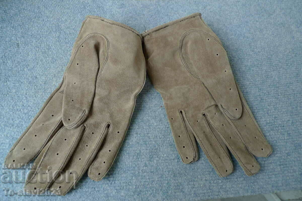 Български Соц велурени ръкавици за шофиране -Ловеч