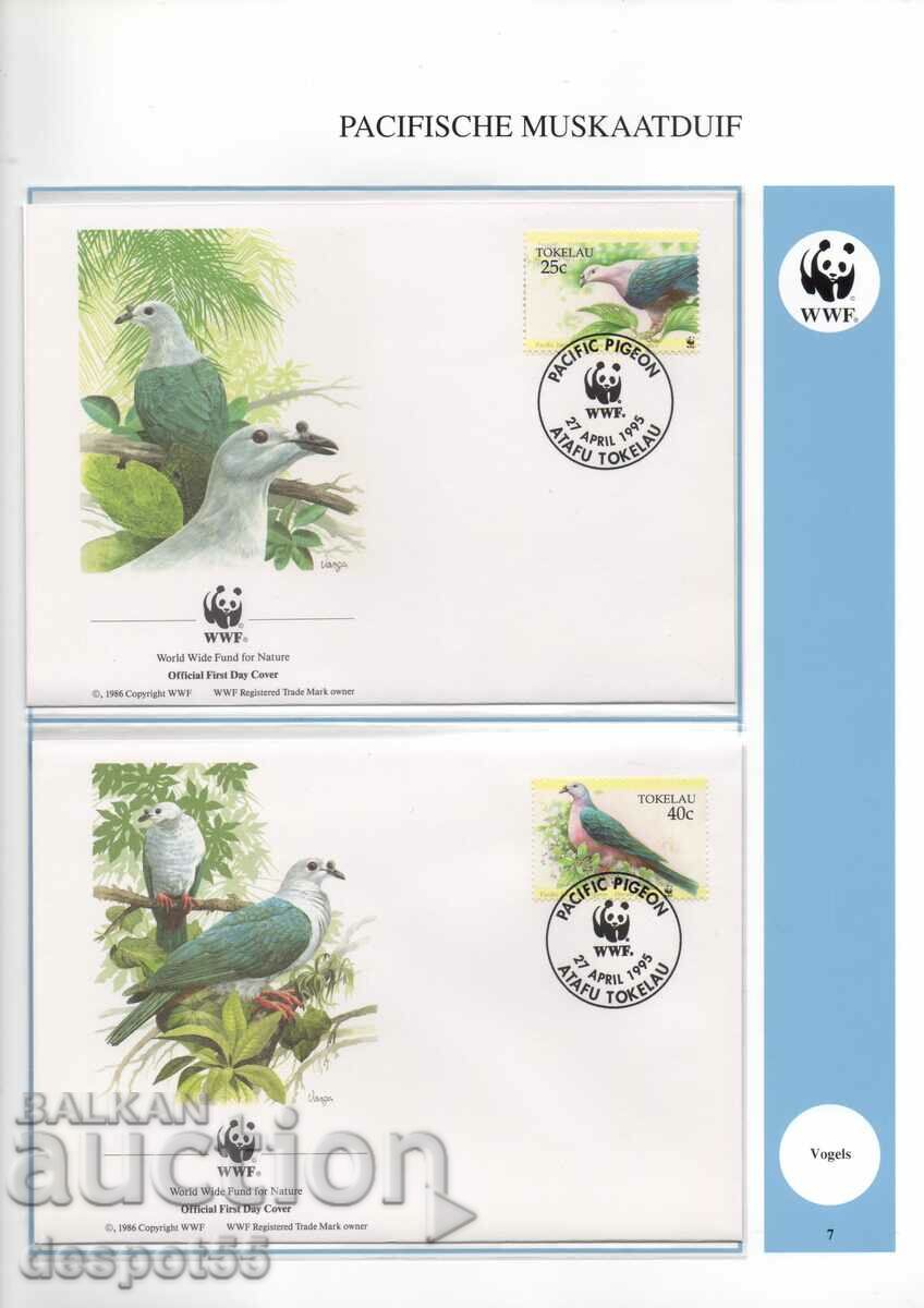 1995. Токелау. Тихоокеански царски гълъб. 4 плика.
