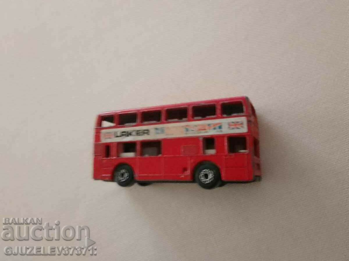 Cărucior VECHI DE METAL CU DUPĂ ETAPĂ LONDON BUS cutie de chibrituri