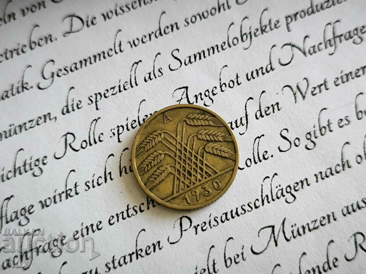 Reich Coin - Germany - 10 Pfennig | 1930; Series A with price 4.25 BGN | € 2.17