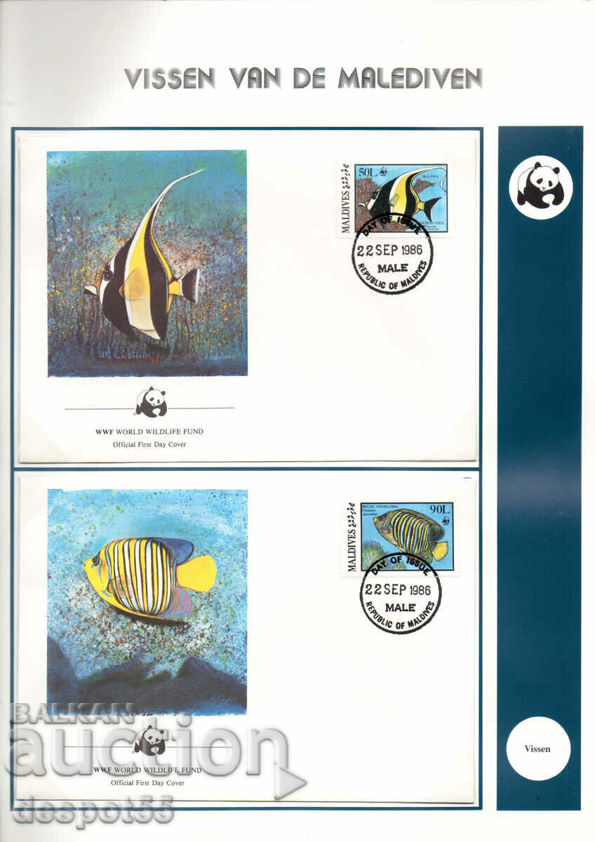 1986. Maldive. Fauna marina. 4 plicuri.