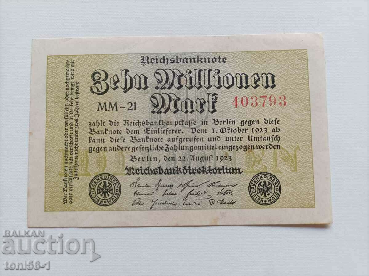Γερμανία 10 εκατομμύρια 22.08.1923 - βλέπε περιγραφή
