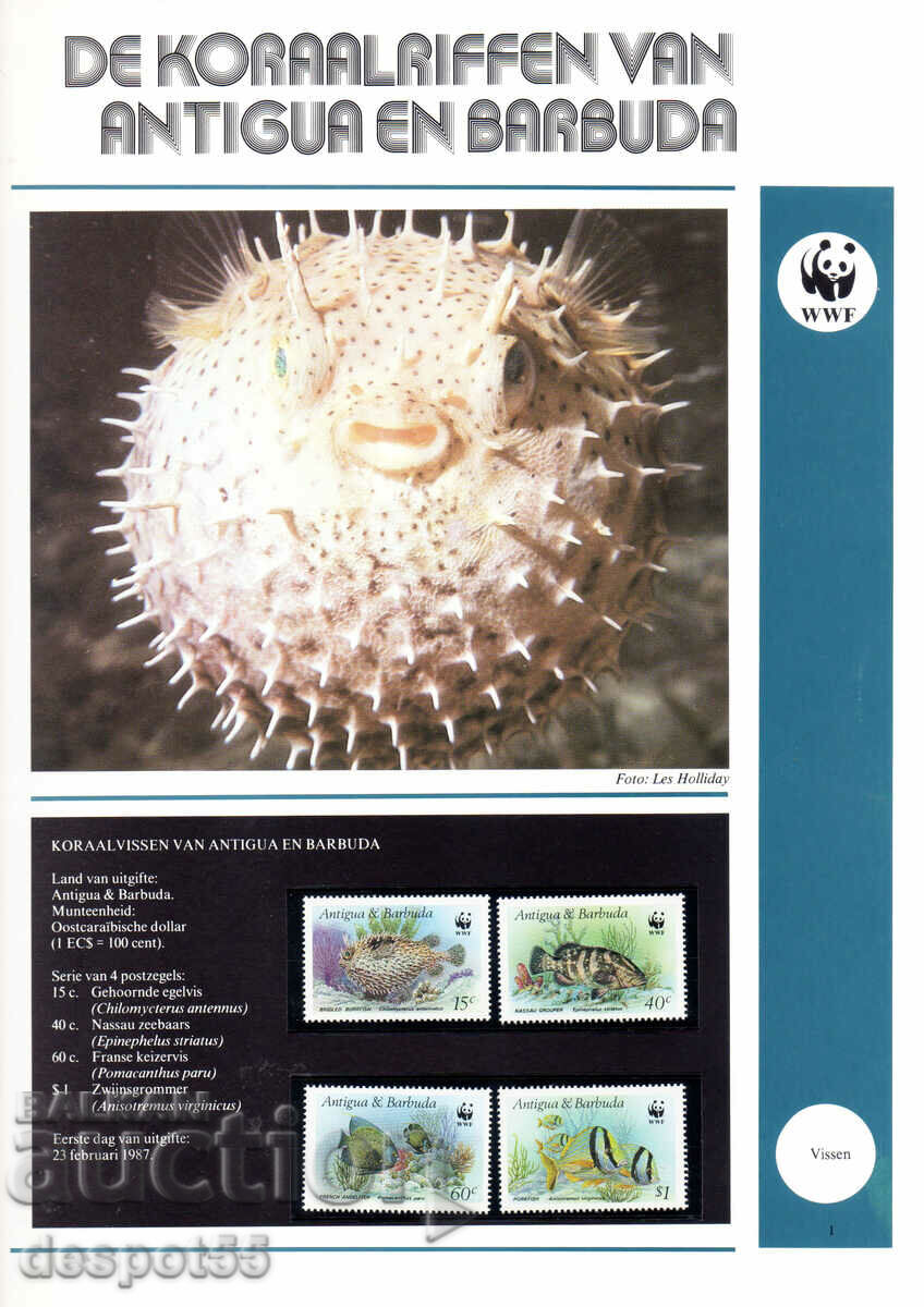 1987. Antigua and Barbuda. Marine Wildlife - Pisces. with price 9.50 BGN | € 4.86