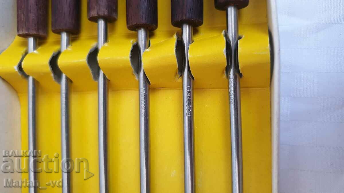 Set of fondue forks with wooden handles - 5 Set of fondue forks with wooden handles - 5