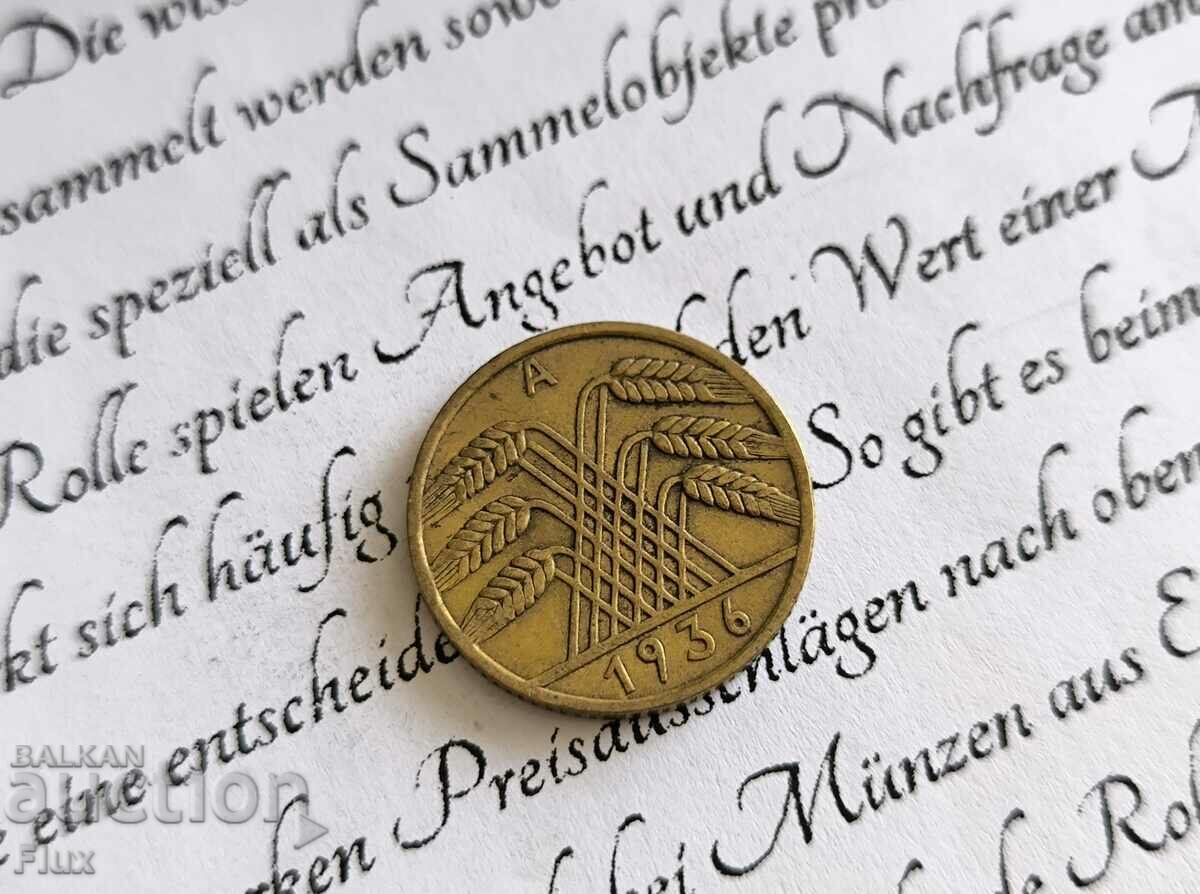 Reich Coin - Germany - 10 Pfennig | 1936; Series A with price 3.85 BGN | € 1.97