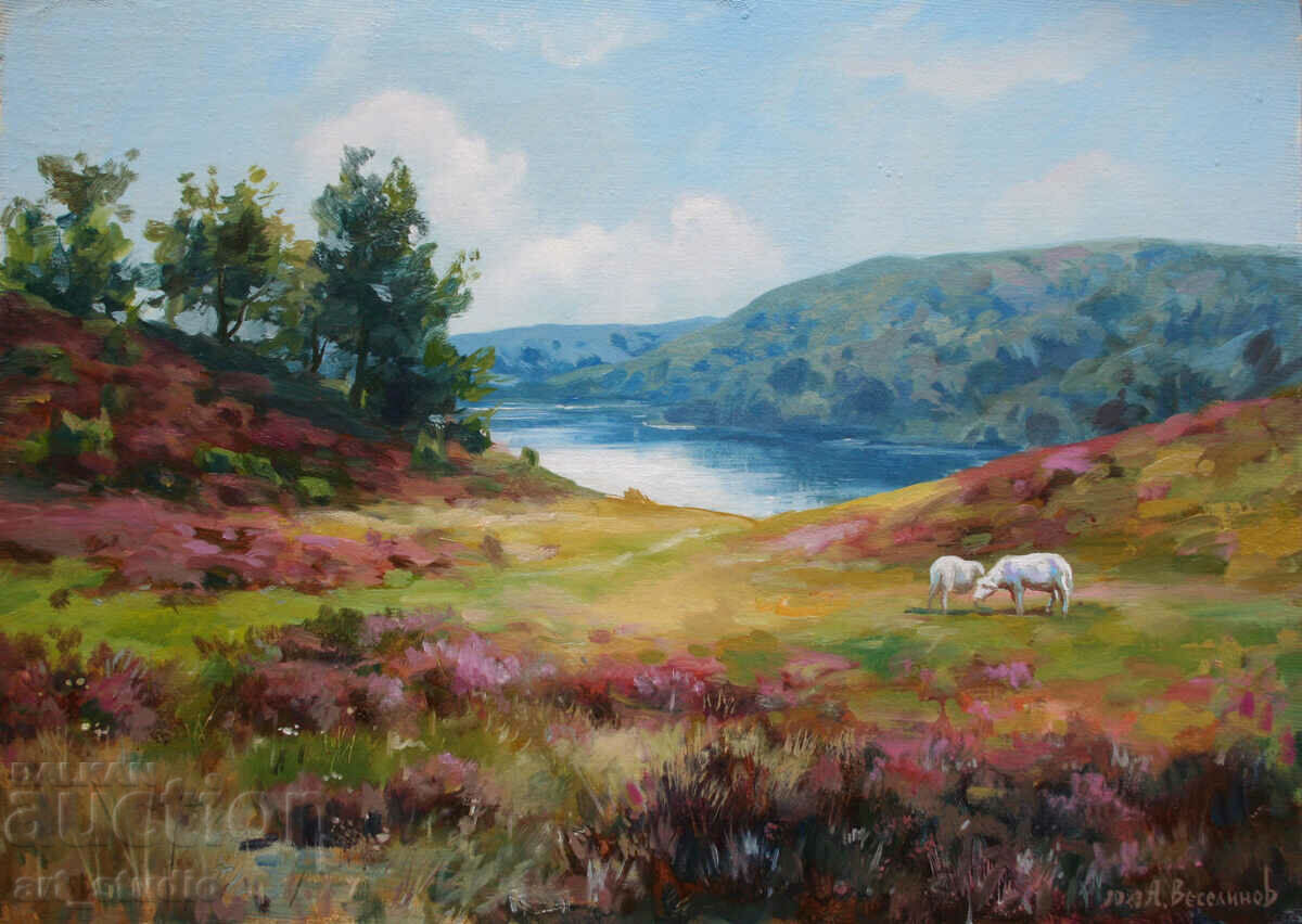 Pastoral landscape - oil paints