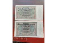 Germany 2 x 500,000 marks 01.05.1923, P 88 - see description