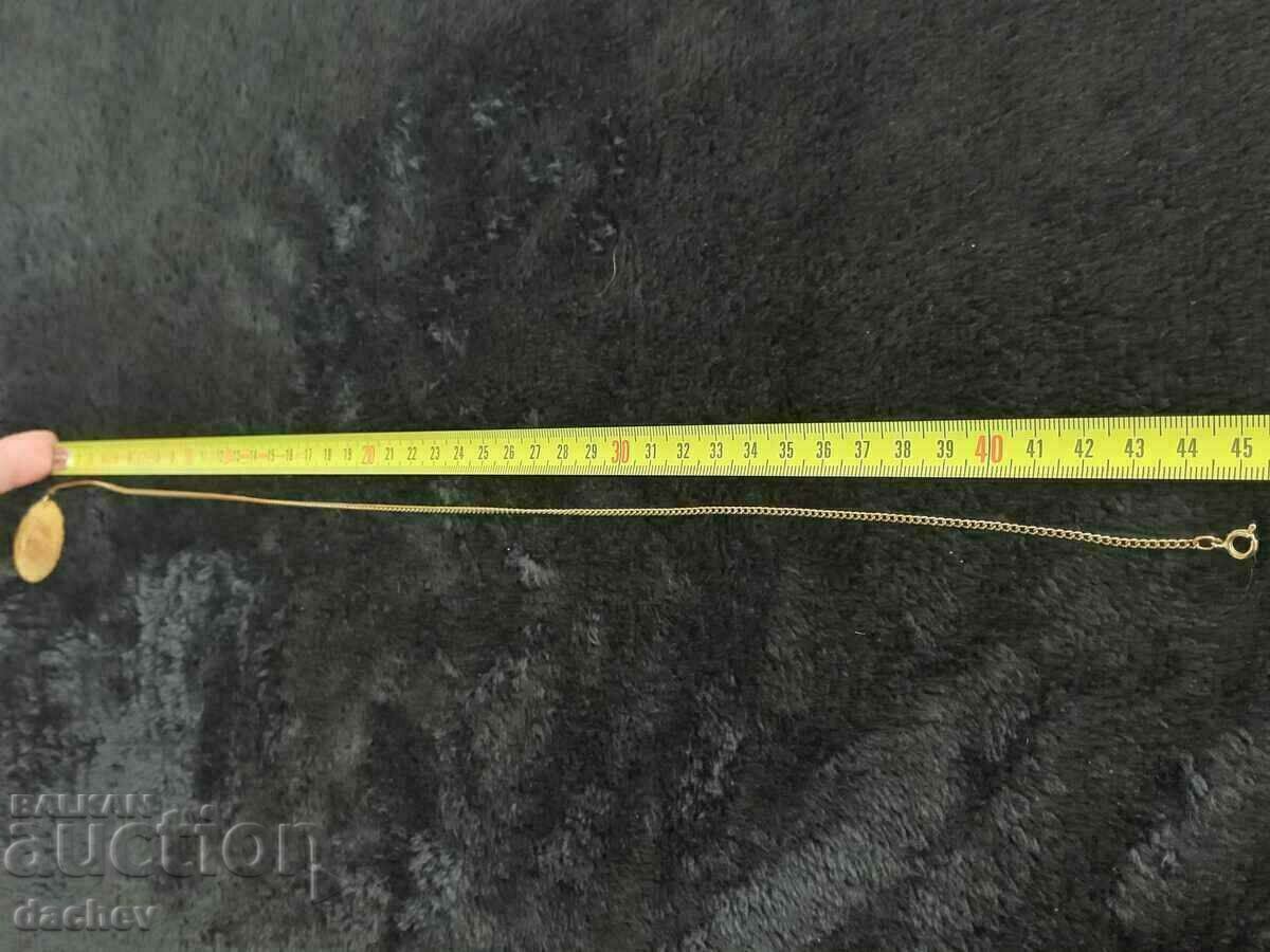 Позлатено колие кордон с пендар фолклорен накит носия 1905г. - 5 Позлатено колие кордон с пендар фолклорен накит носия 1905г. - 5