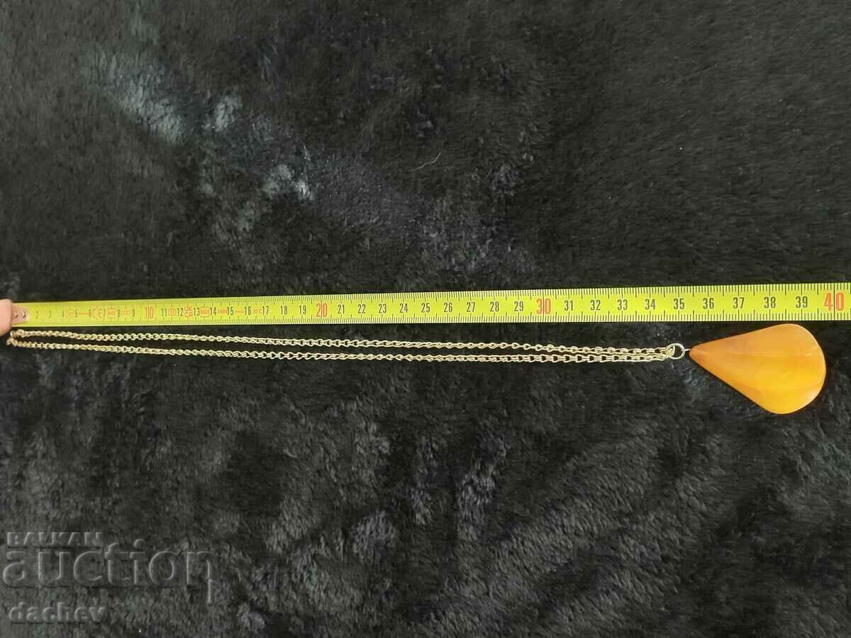 Επιχρυσωμένο κολιέ με κεχριμπάρι μενταγιόν λαϊκό κόσμημα - 6 Επιχρυσωμένο κολιέ με κεχριμπάρι μενταγιόν λαϊκό κόσμημα - 6