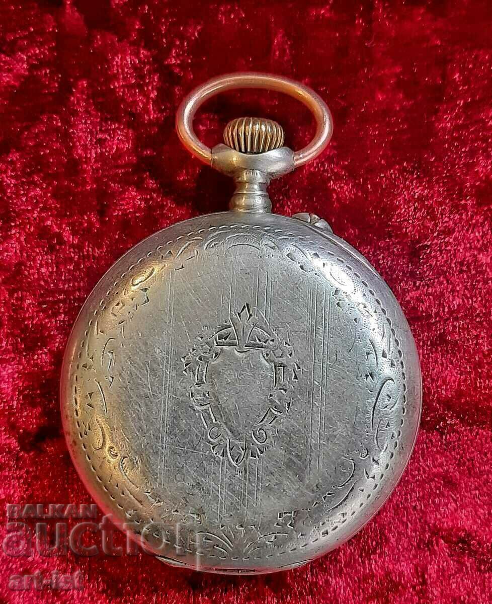 Auction  Rare Alpina Swiss Silver Pocket Watch