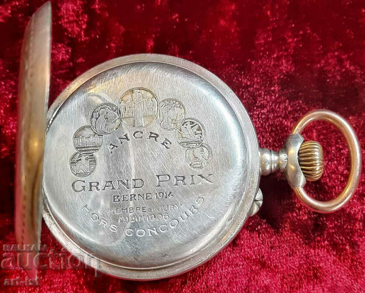 Rare Alpina Swiss Silver Pocket Watch - 6