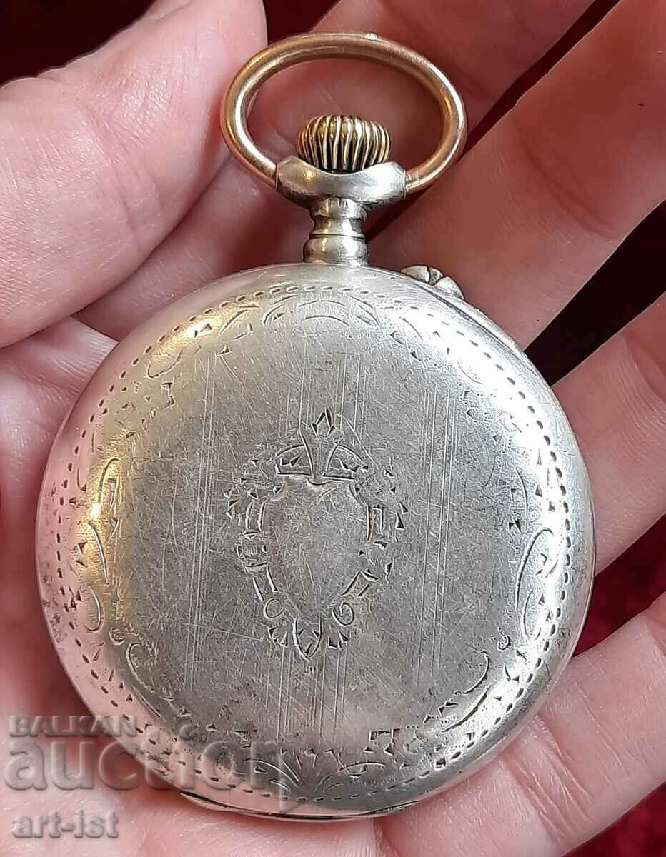 Rare Alpina Swiss Silver Pocket Watch - 7